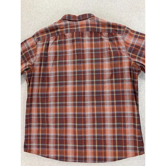 Eddie Bauer Classic Fit Plaid Polyester Button Down Shirt (Men's XXL) Red - Picture 12 of 12